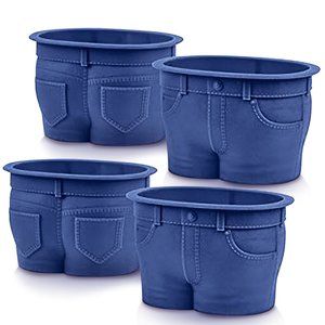 Mr. Muffin Pants Silicone Molds Denim-Style Cups